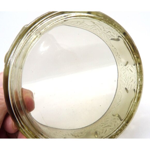 Dog Cat Glass Food Bowl Dish Bone Pattern Smoke Color 5" Dia. NEW - Picture 3 of 4